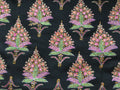 Black Kashmiri pashmina shawl with colourful hand-embroidered floral motifs